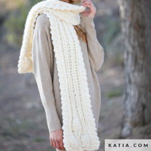 Sjaal met fantasiesteek breien van Katia garen