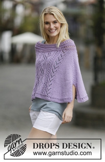 DROPS Poncho met kantpatroon DROPS Poncho met kantpatroon