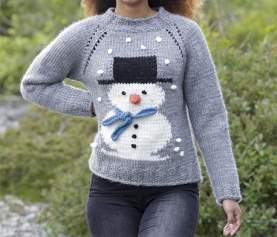 Kersttrui met sneeuwpop breien